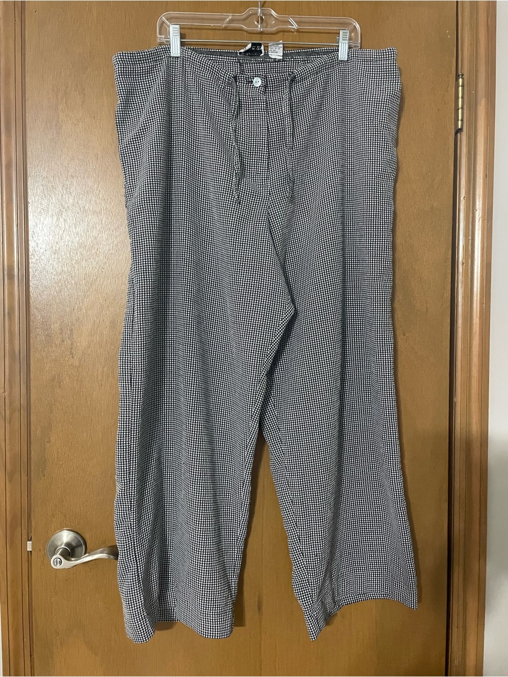 Apparenza Black and White Micro-Check Dress Pants